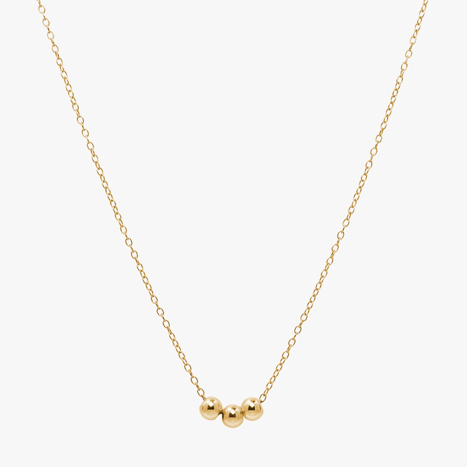 Personalised Bead Chain Necklace Gold