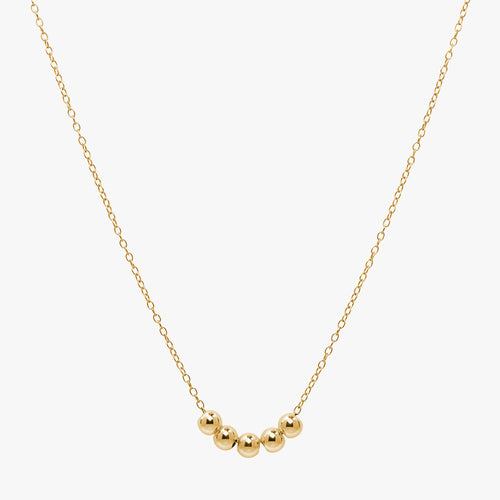 Personalised Bead Chain Necklace Gold