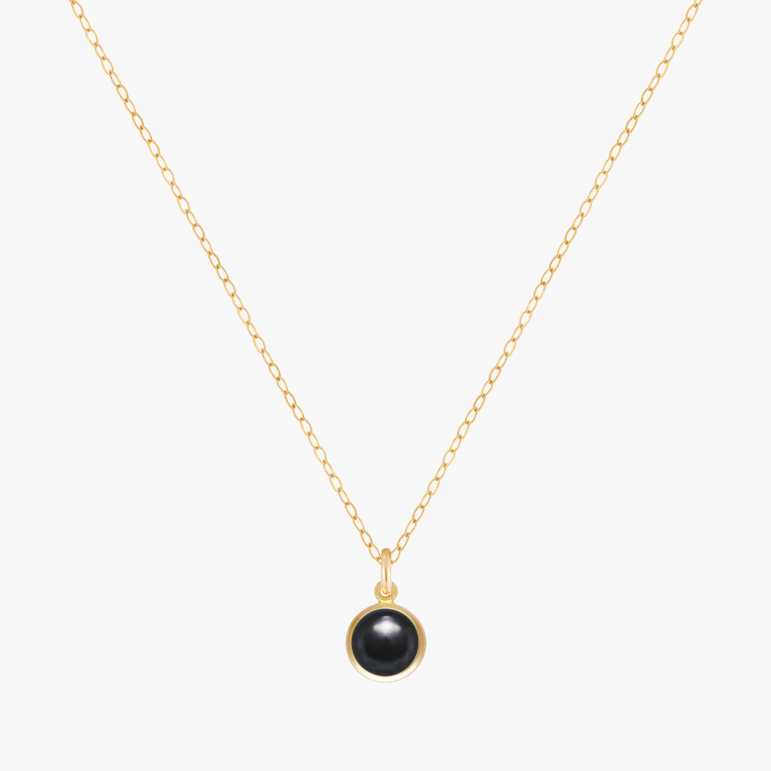 Black Onyx Bezel Necklace