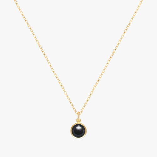 Black Onyx Bezel Necklace