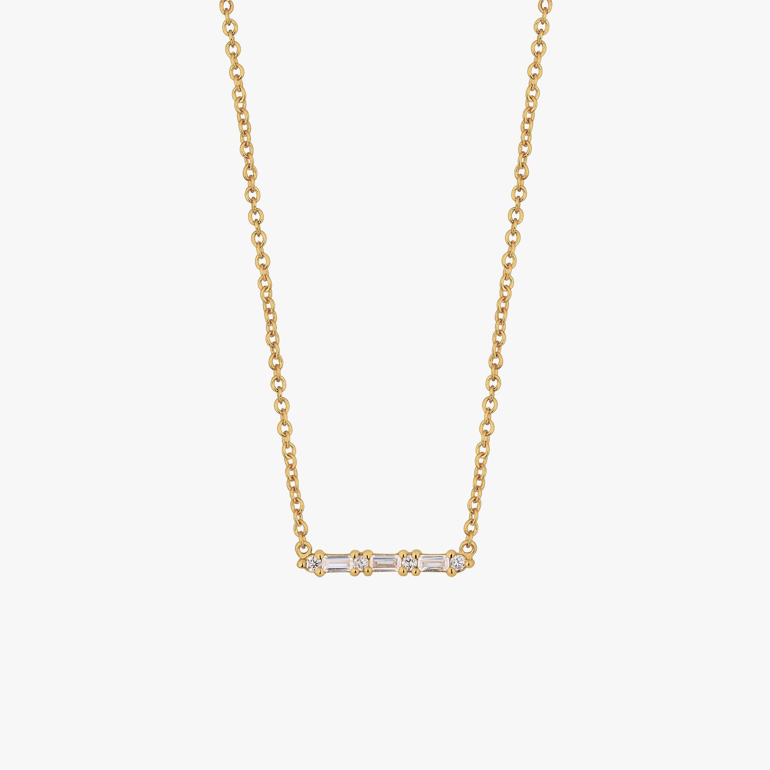 Cluster Baguette Necklace