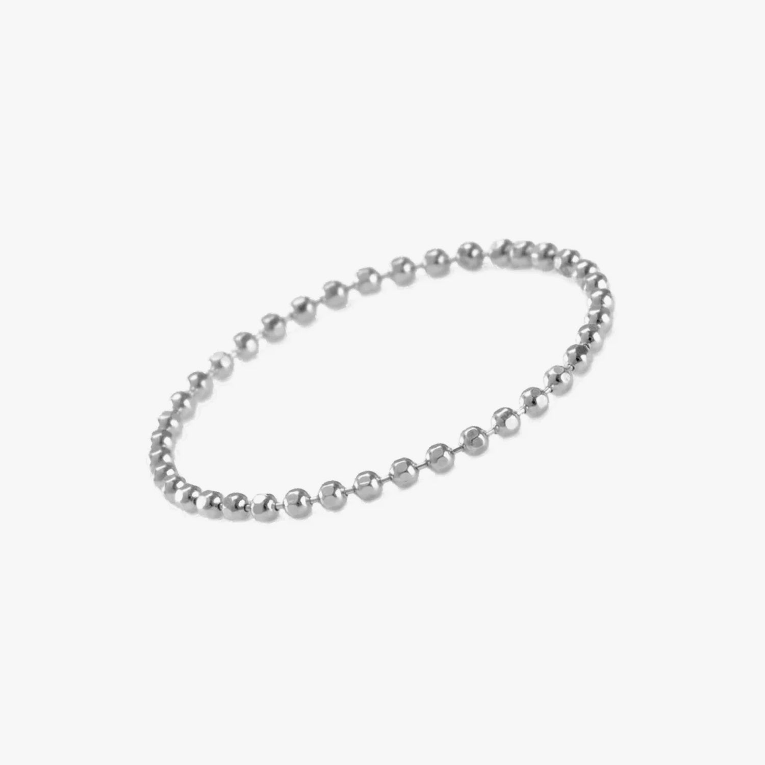 Baby Ball Chain Ring Silver