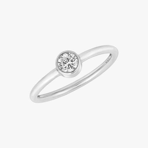 Minimal Solitaire Ring Silver