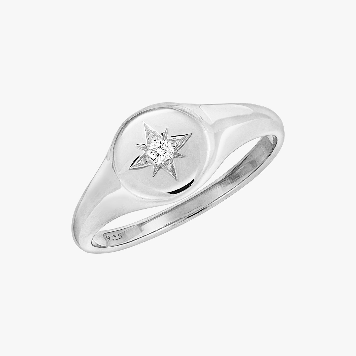 Star Signet Ring Silver