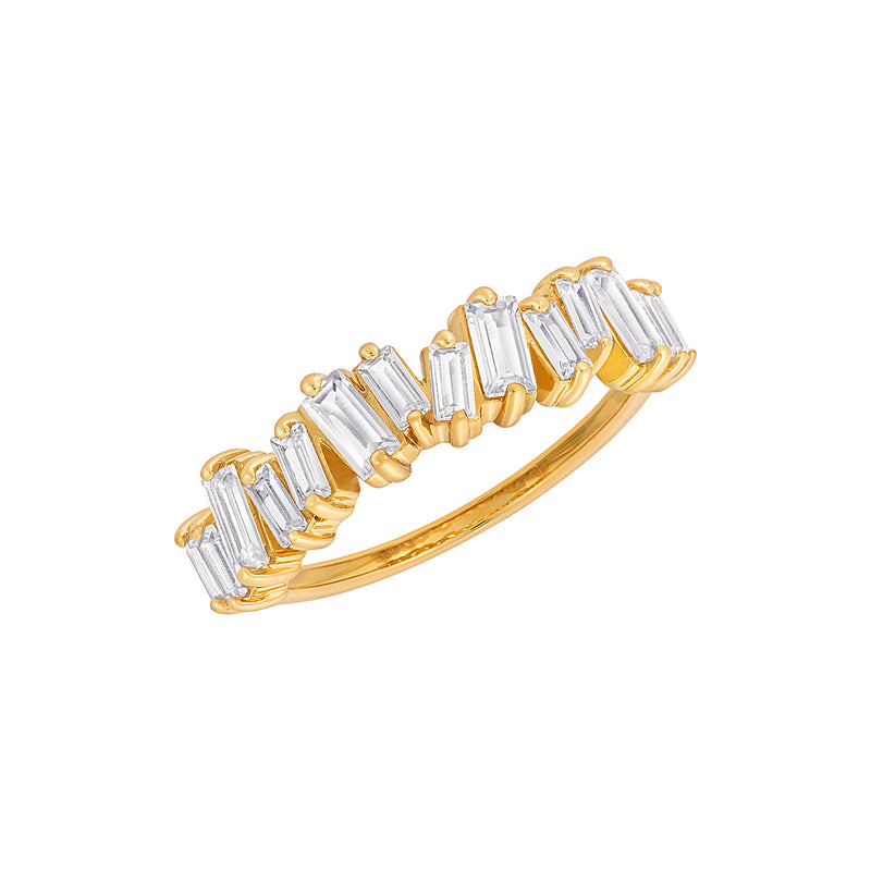 Embellished Baguette Ring Gold – J&CO Jewellery