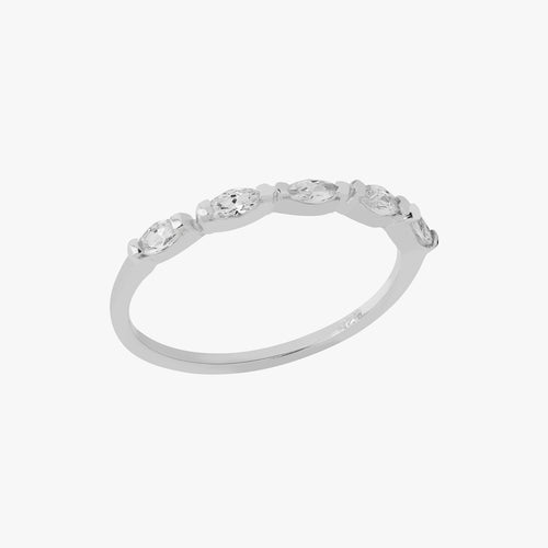 Marquise Pavé Ring Silver