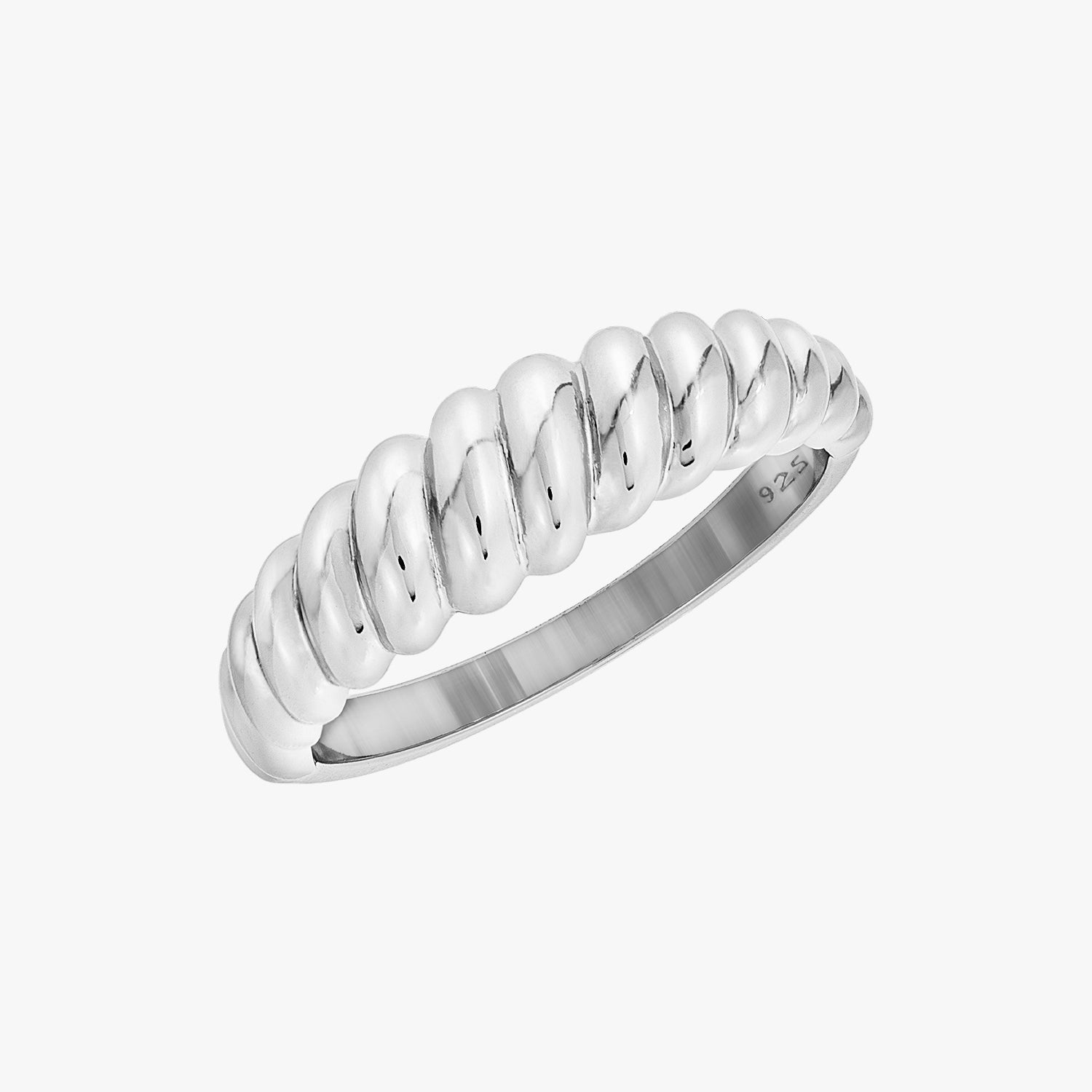 Crossiant Dome Ring Silver