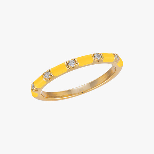 Lemon Yellow CZ Stacker Ring