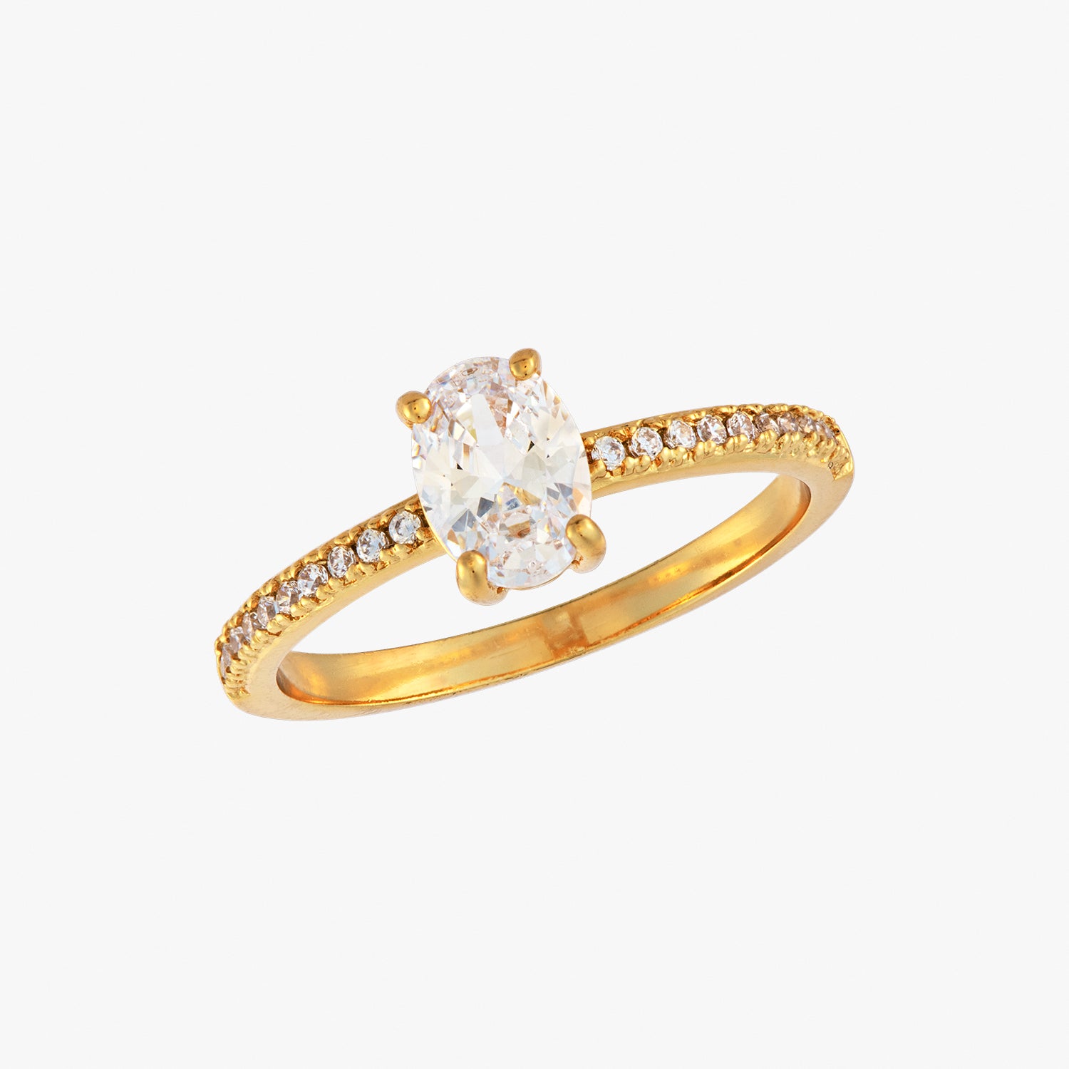 Oval Solitaire Gold Ring