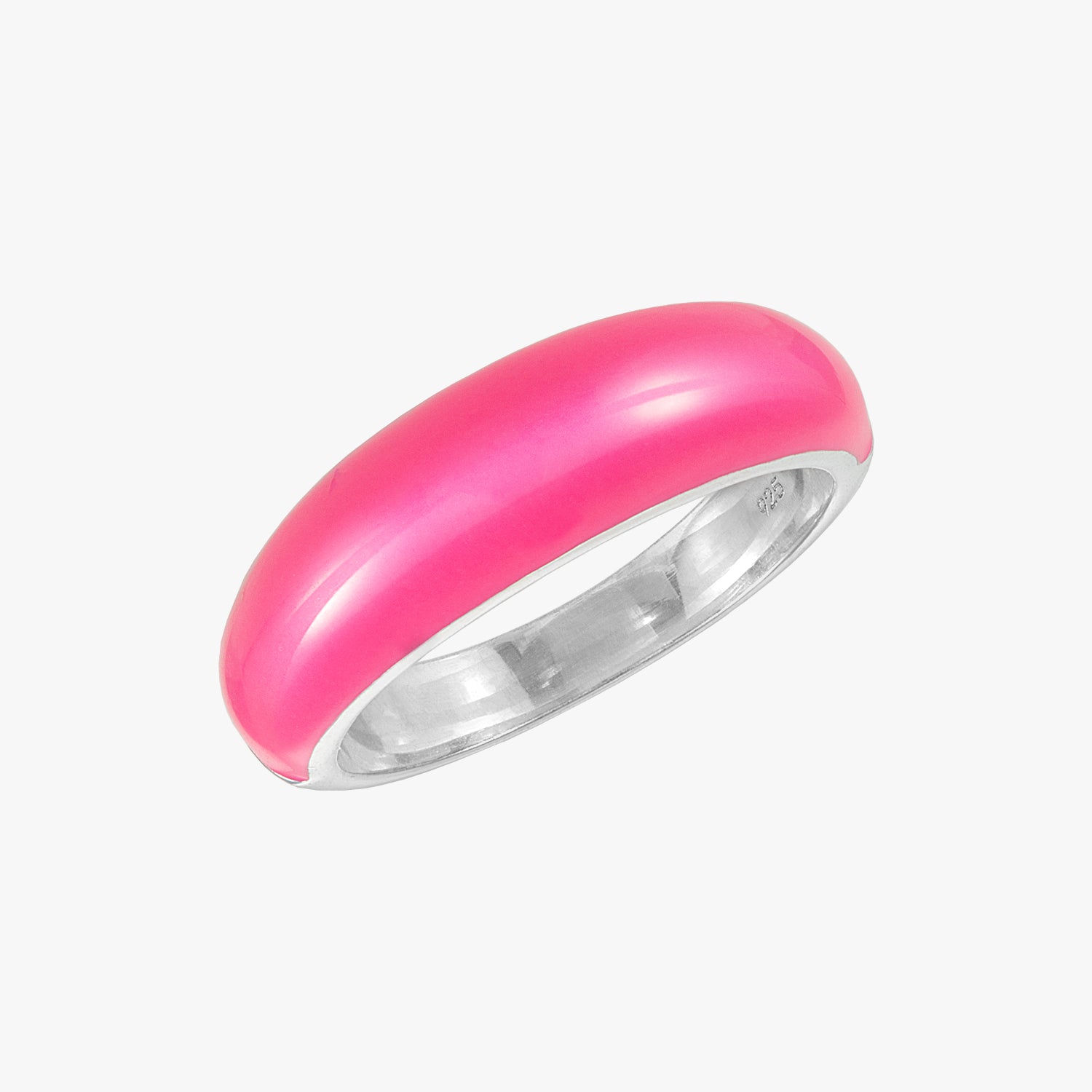 Sterling silver shades of pink enamel adjustable store ring