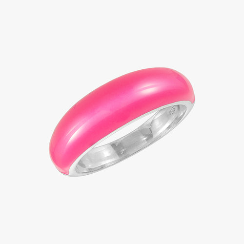 Neon Pink Enamel Dome Ring