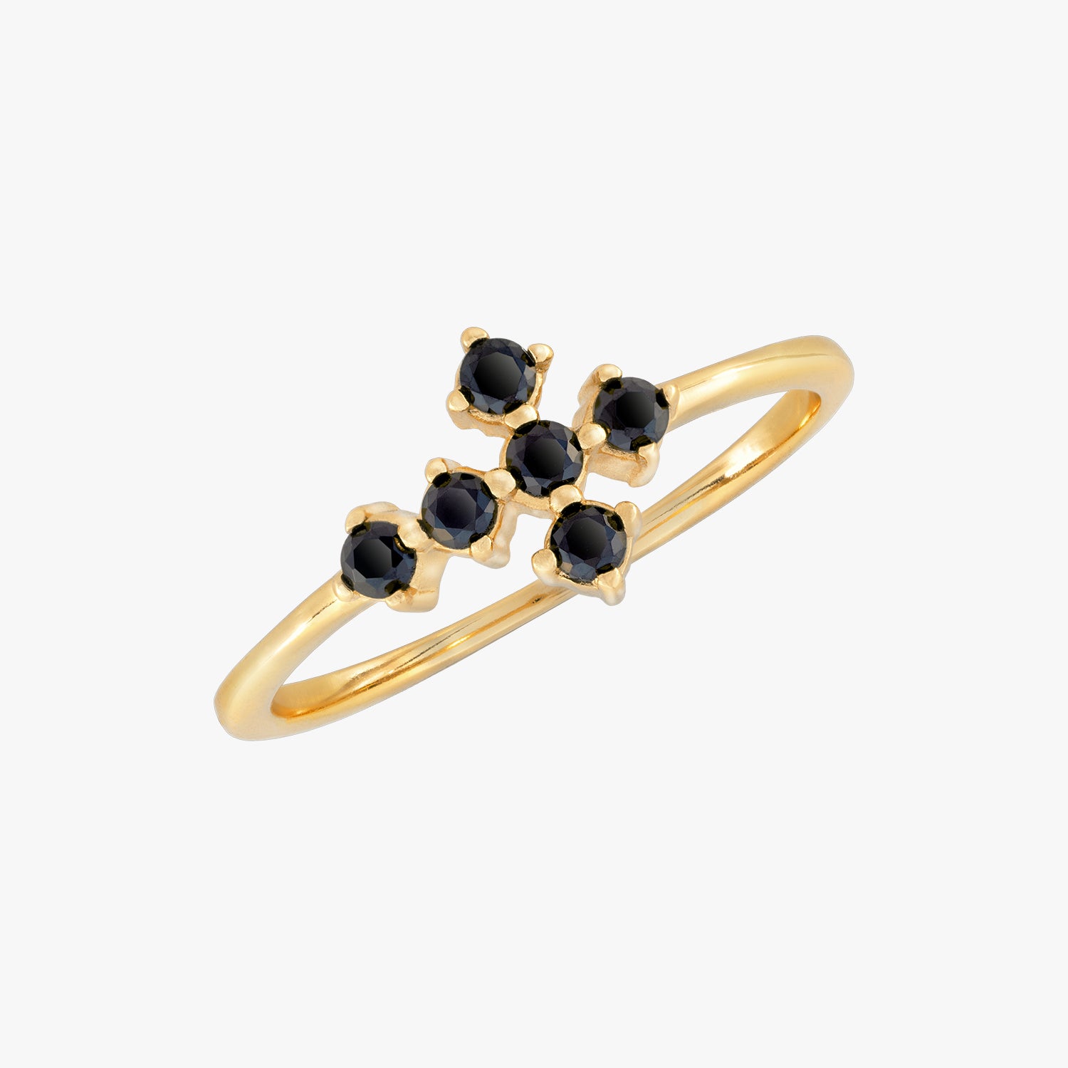 Black Cross Gold Ring