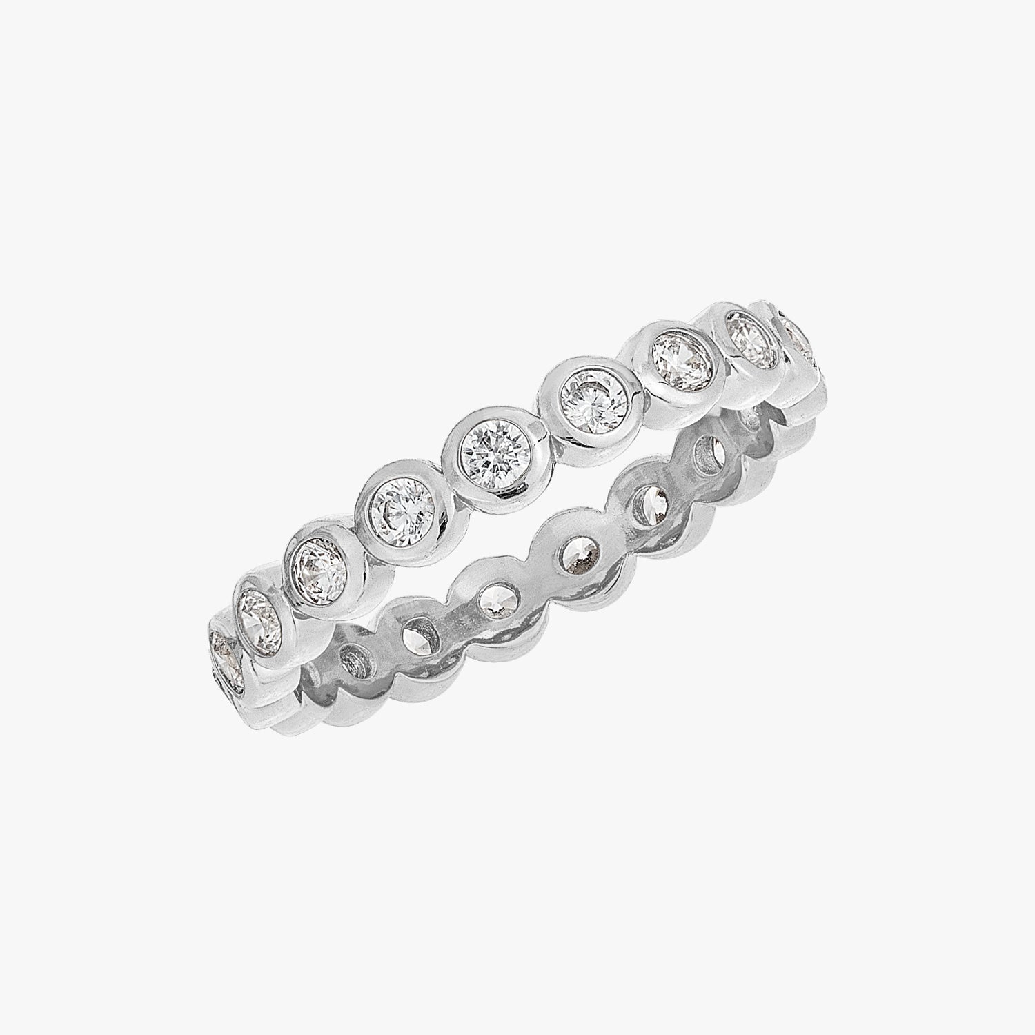 Eternity Bezel CZ Silver Ring