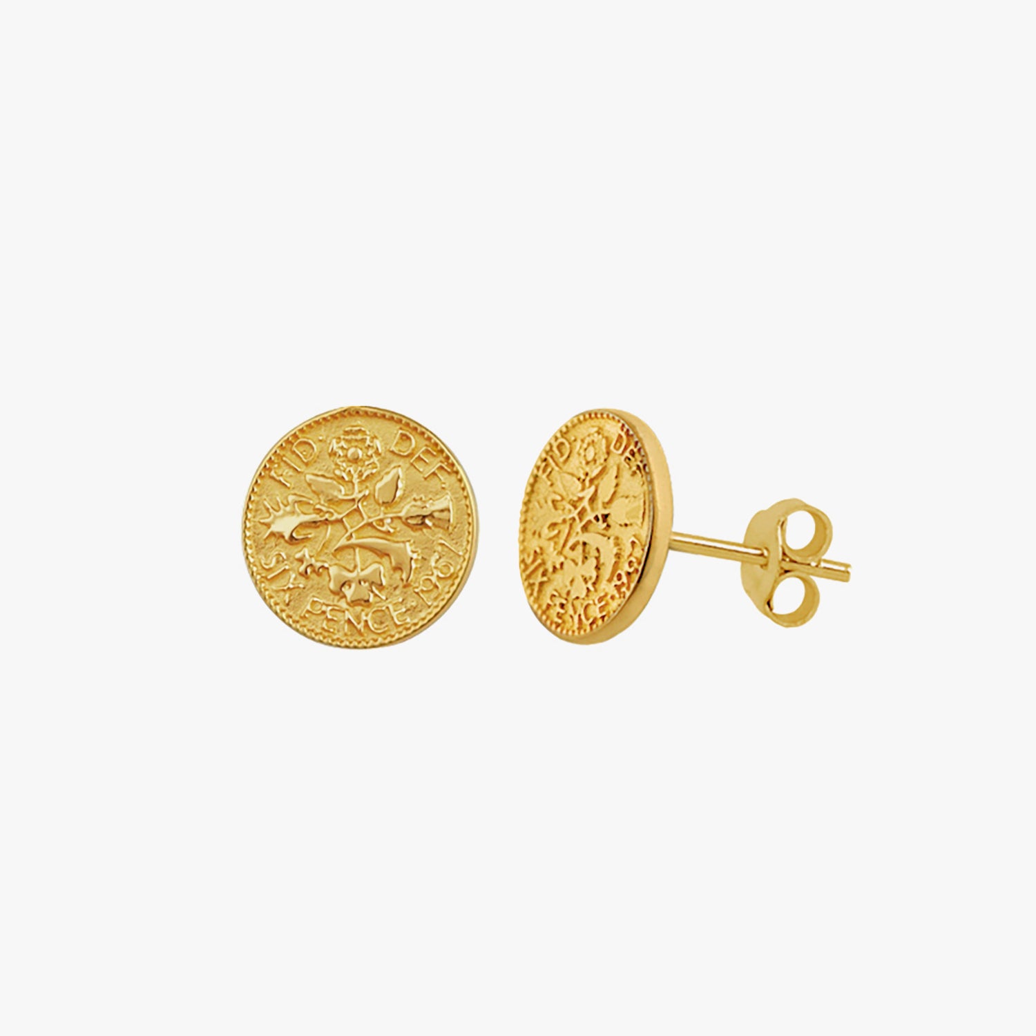 Medallion Coin Stud Earrings