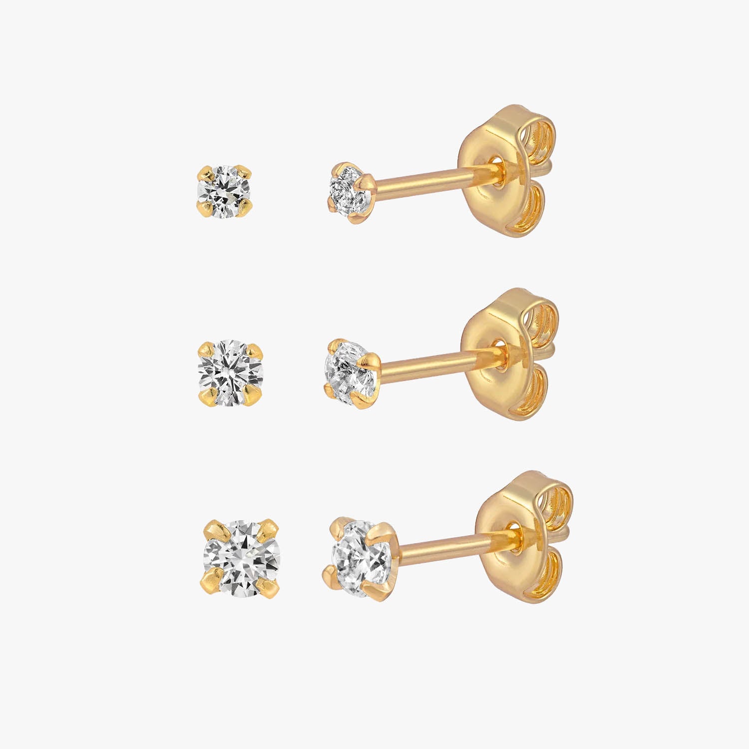 Sparkly CZ Stud Earrings Set