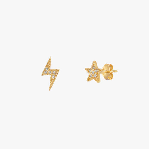 Sparkle Star Lightning Stud Earrings