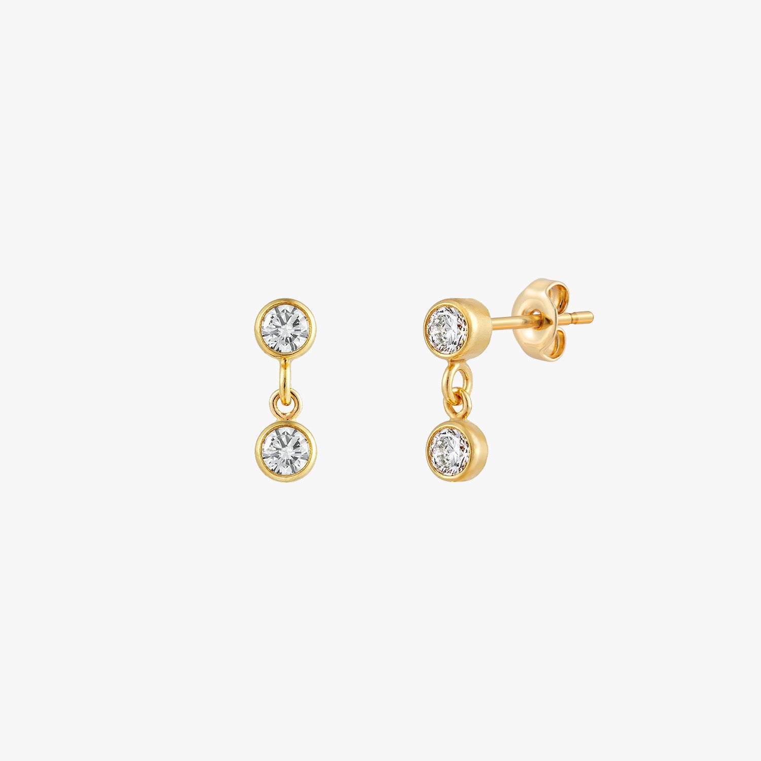 2-Sets of outlet 14KT Yellow Gold and CZ Earring Dangles. (Stud earrings not included )