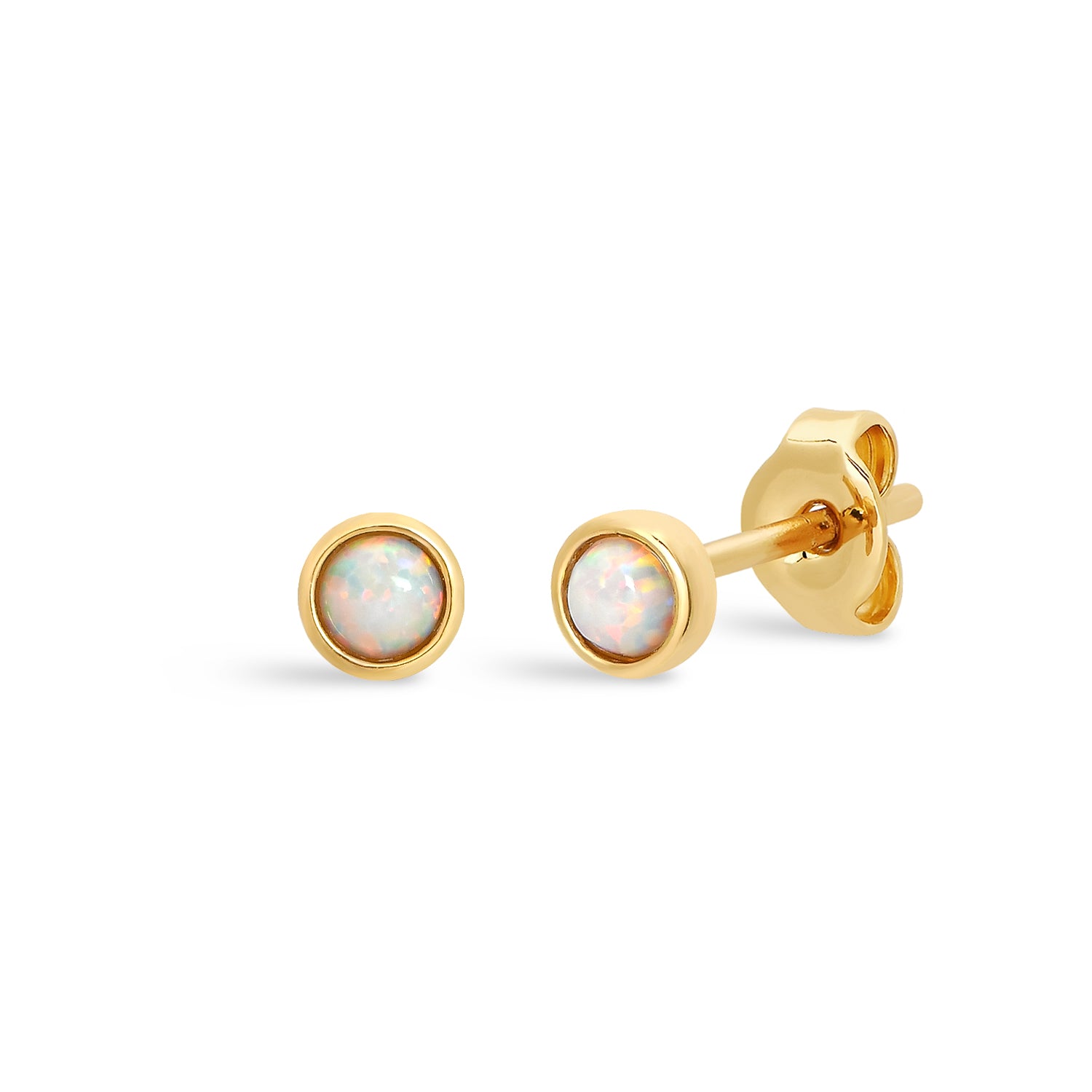 9ct Yellow Gold Created Opal Stud Earrings | Ramsdens Jewellery