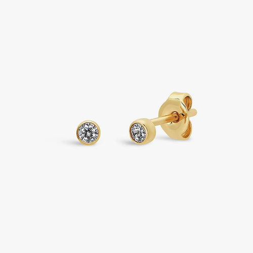 Mini CZ Bezel Stud Earrings