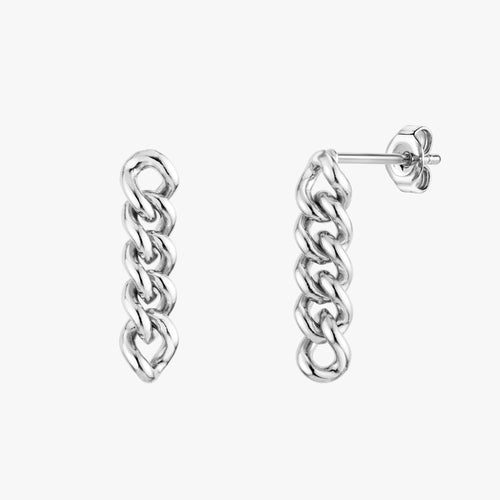 Cuban Chain Drop Stud Earrings