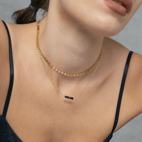 Coin Disc Choker Necklace