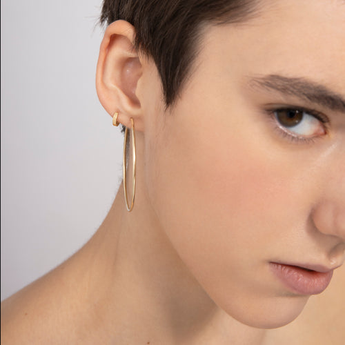 14K Solid Gold Tiny Hinged Hoop Earrings