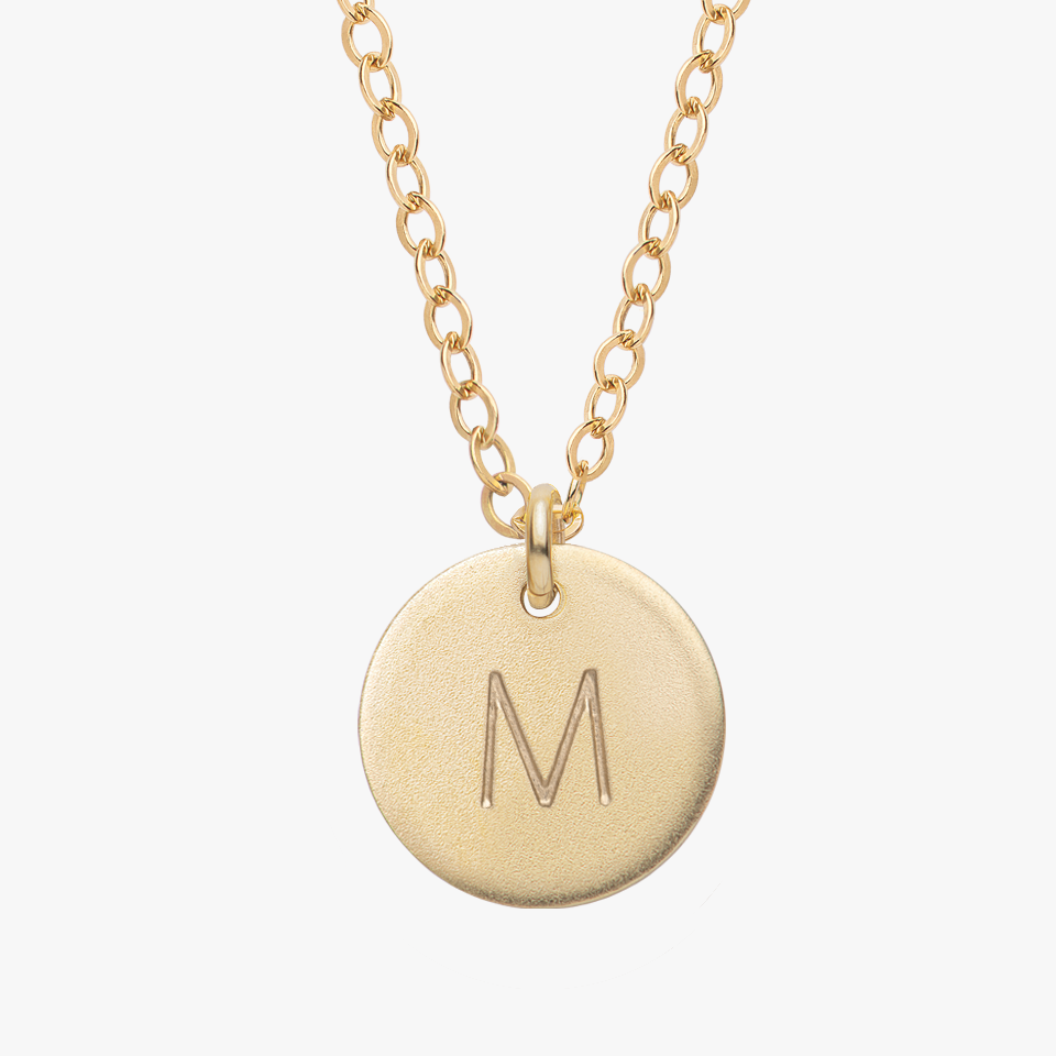 Personalized Initial Disc Necklace