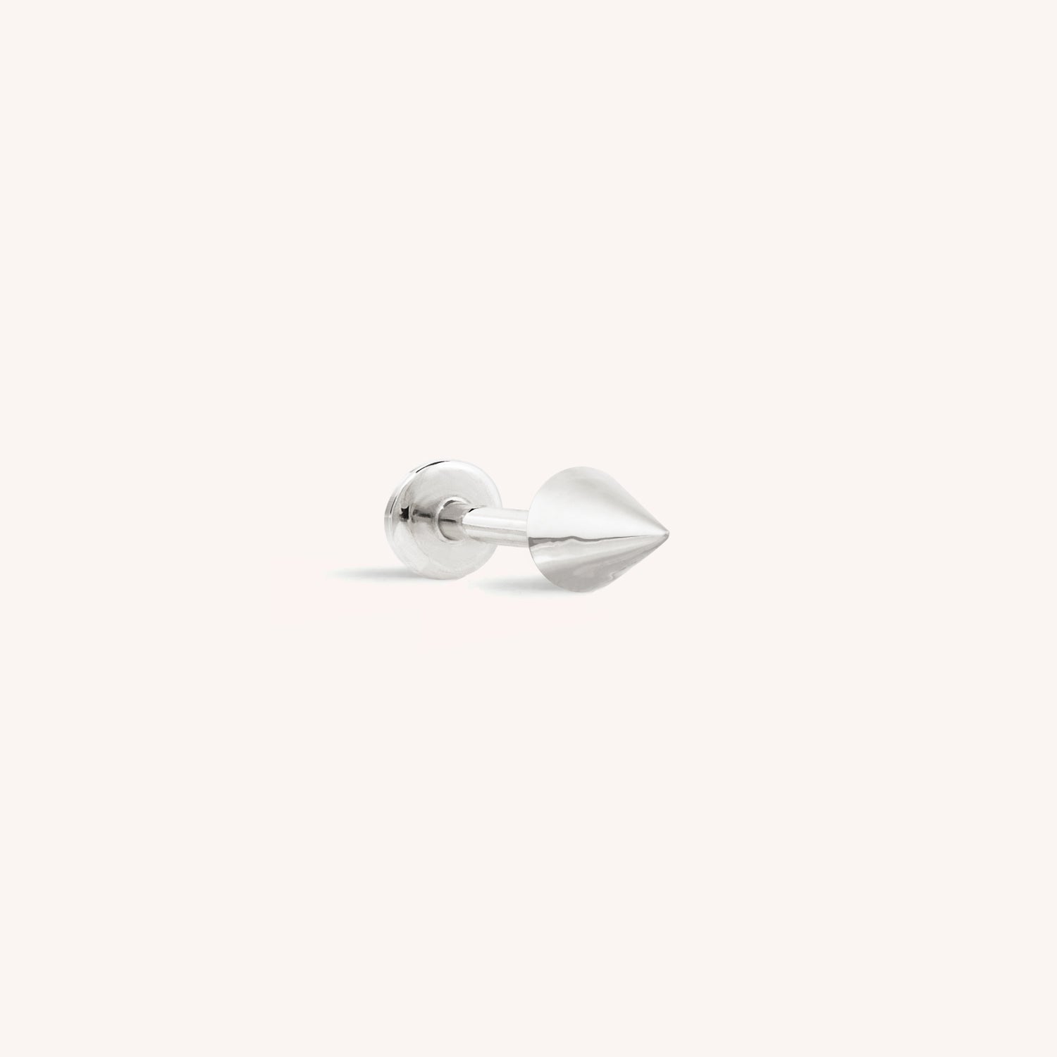 Single Diamond Spike Stud Earrings in 14K White Gold