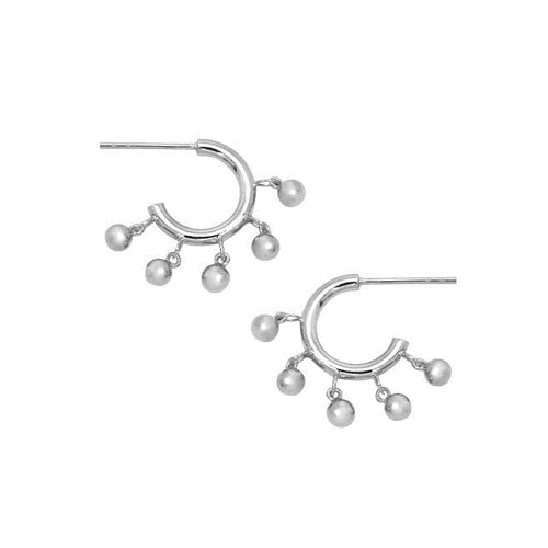 Mini Shaker Ball Hoop Earrings