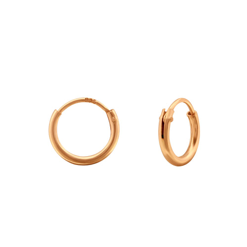 Small Infinity Hoops with Hanging Locks Rose Gold