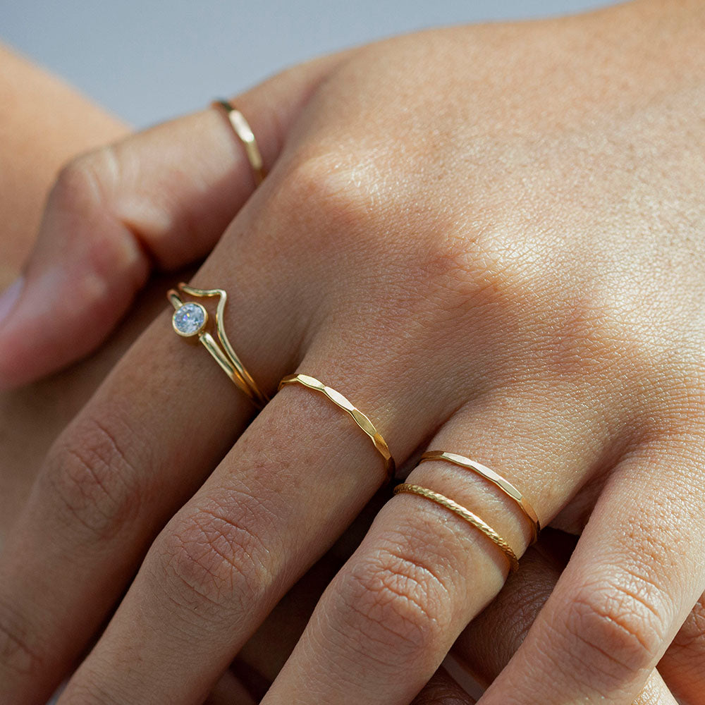 Sparkle Skinny Ring Gold