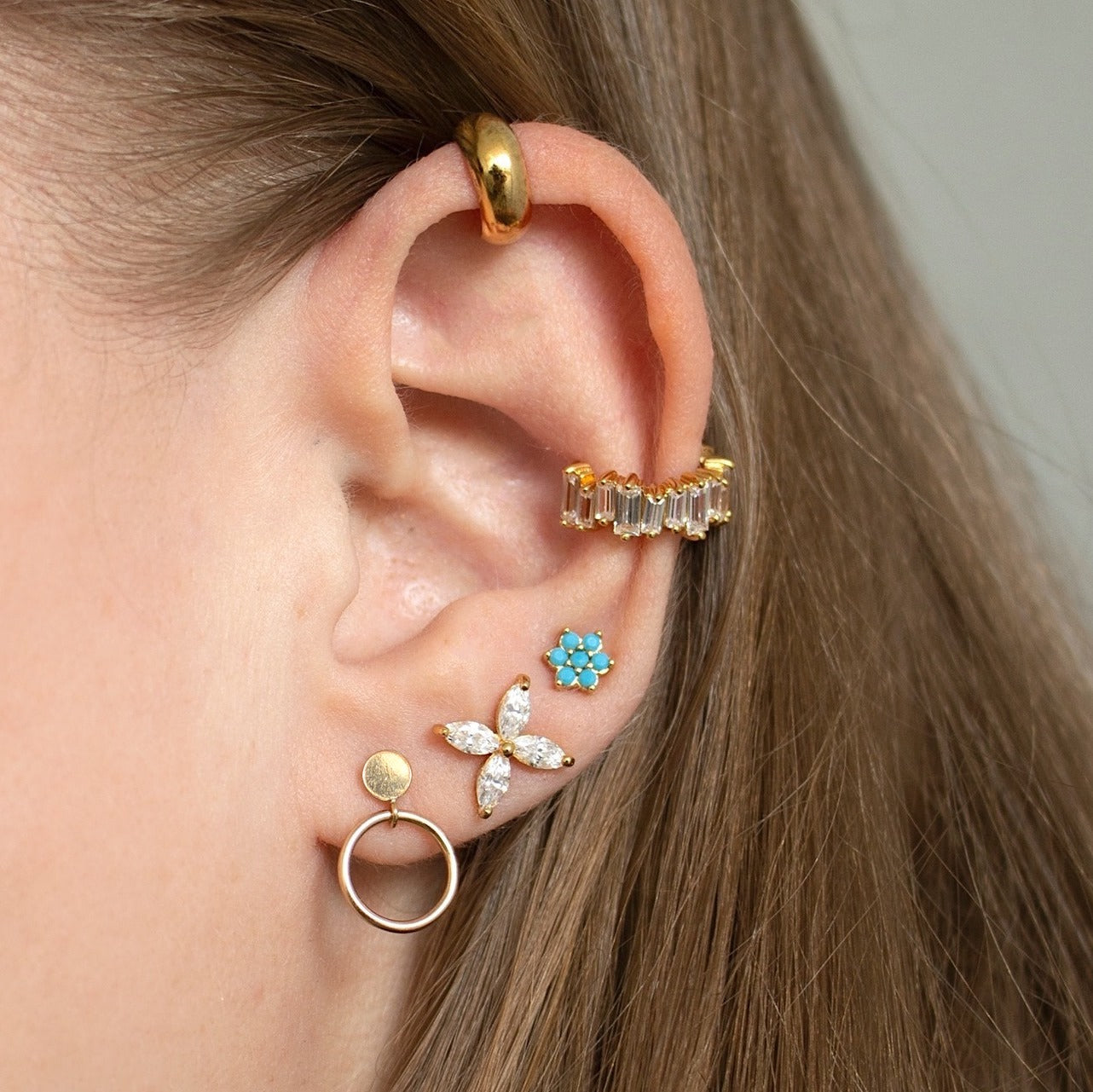 Open Circle Disc Earrings