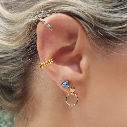 Trinity Turquoise Stud Earrings