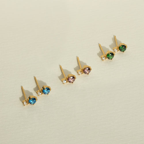 Emerald CZ Stud Earrings
