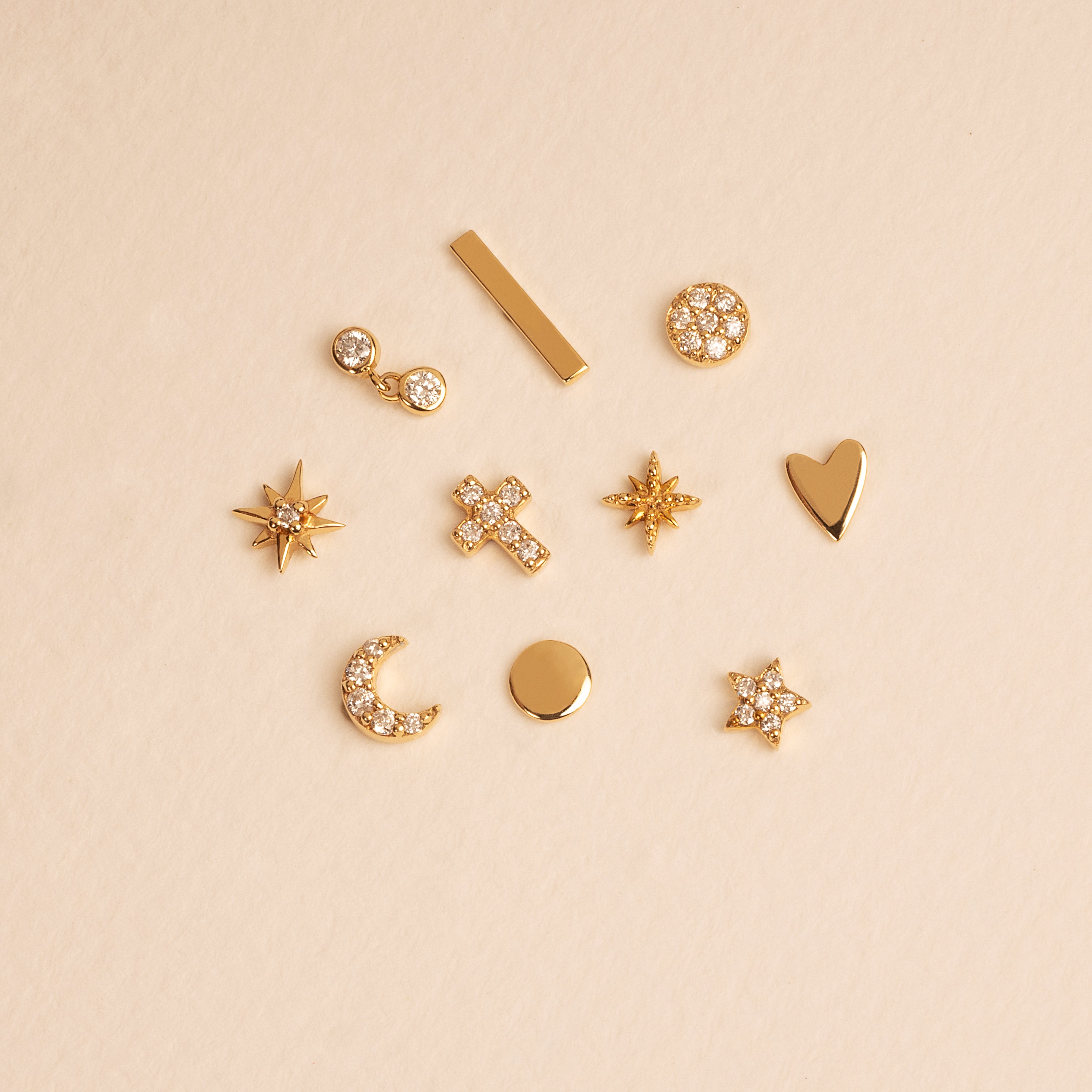 Outlets Single 14k Solid Gold Star Stud | Internally Threaded Labret Stud