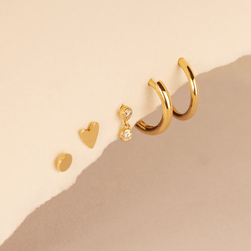 14K Solid Tiny Gold Hinged Hoop Clicker
