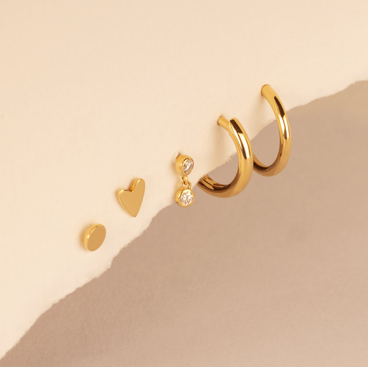 Thin Classic Solid Gold Hoop Earrings - Aris Designs