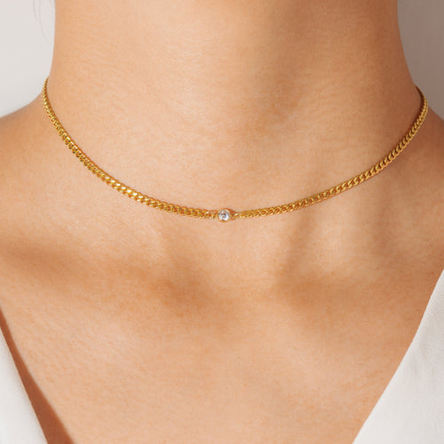 Curb Chain Bezel Choker – J&CO Jewellery