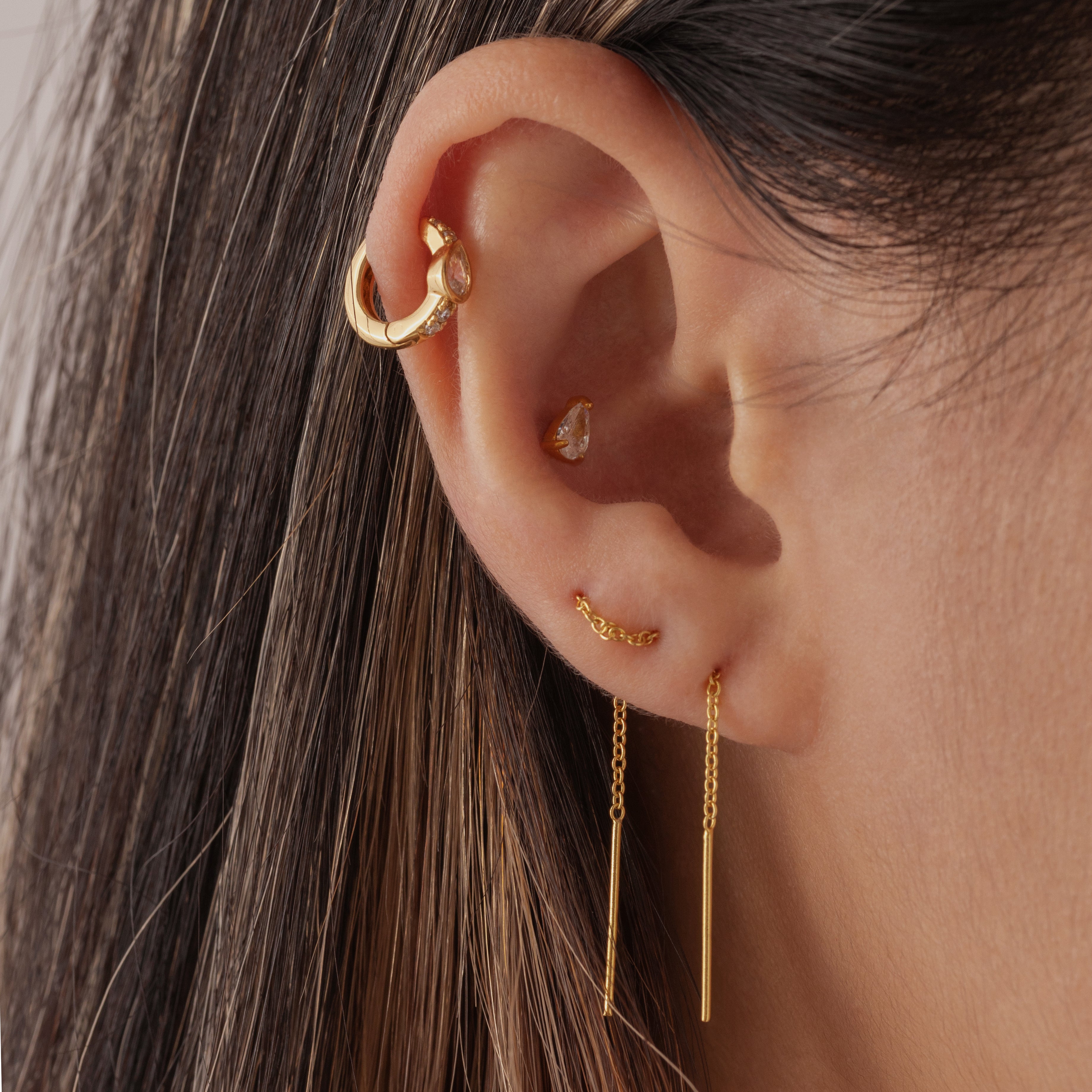 Minimalist threader earrings store