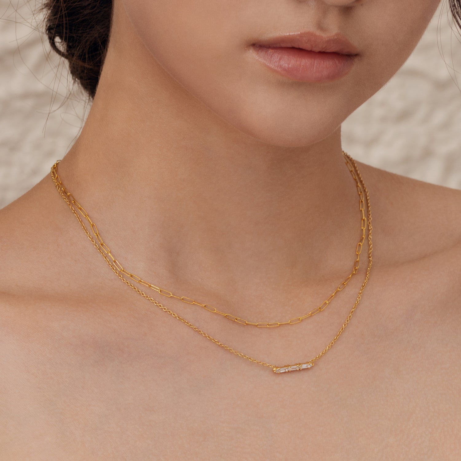 Cluster Baguette Necklace