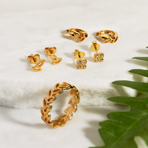 Cut-Out Leaf Ring Gold