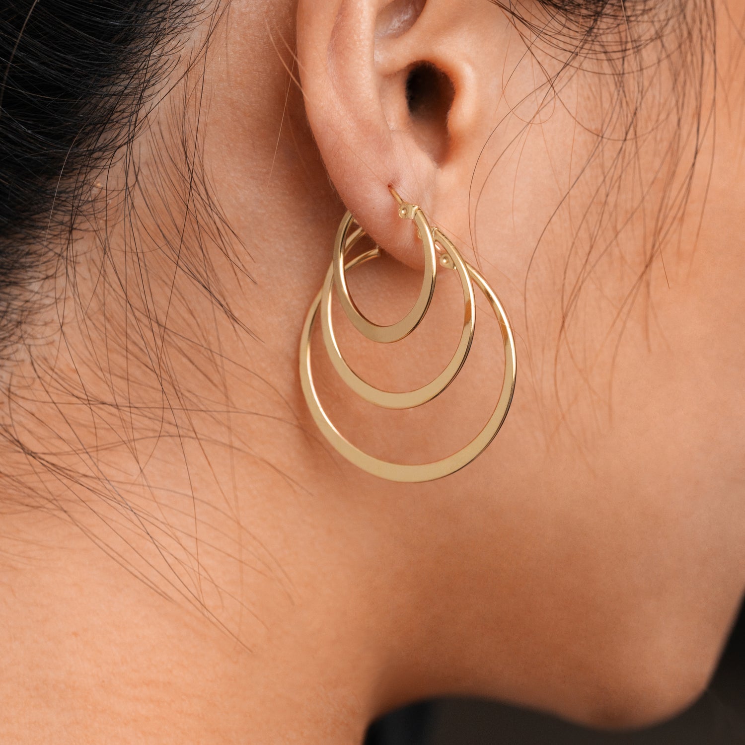 Heidi Heart Hoop Earrings Brass Wholesale