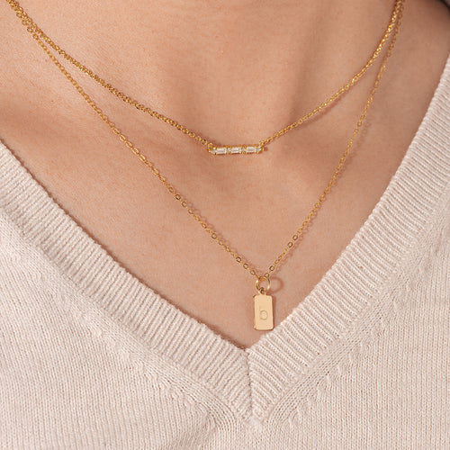 Cluster Baguette Necklace