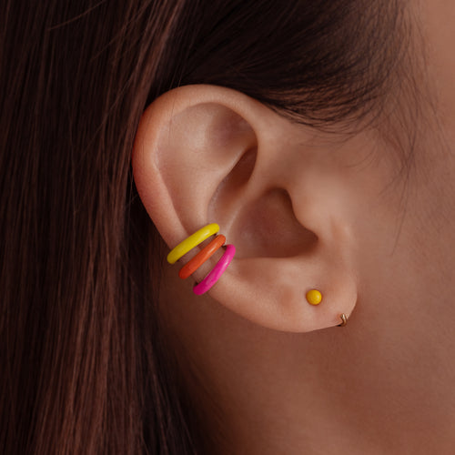 Baby Ball Lemon Huggie Earrings