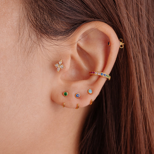 Rainbow Pave Ear Cuff