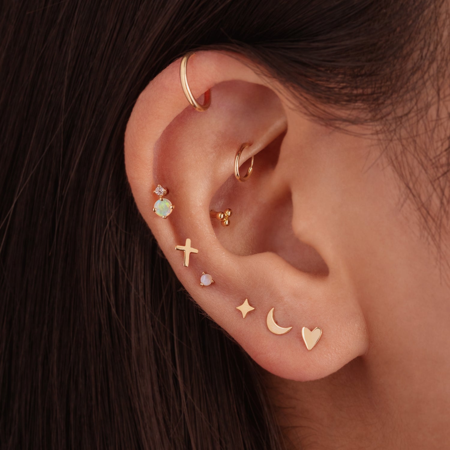 J&CO Jewellery 14K Solid Gold Ball Stud Earrings