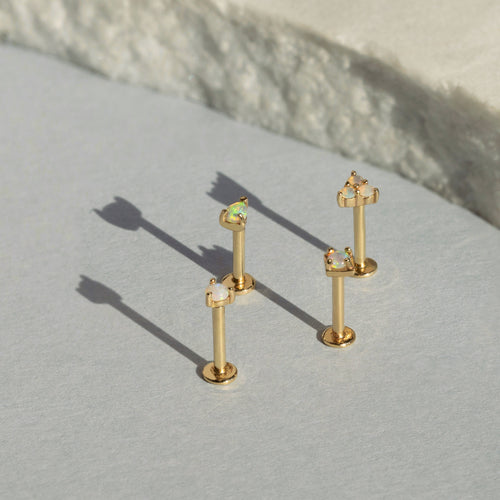 JORDAN Flat Back Piercing Stud Earring 14K – La Nadia Jewels