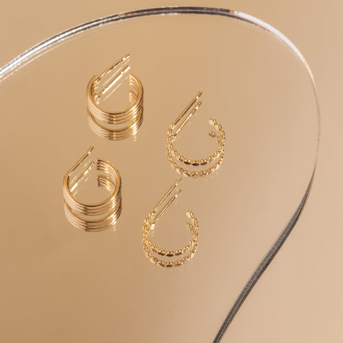 Triple Stack Hoop Earrings