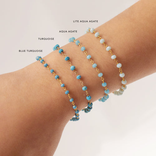 Aqua Agate Gemstone Bracelet
