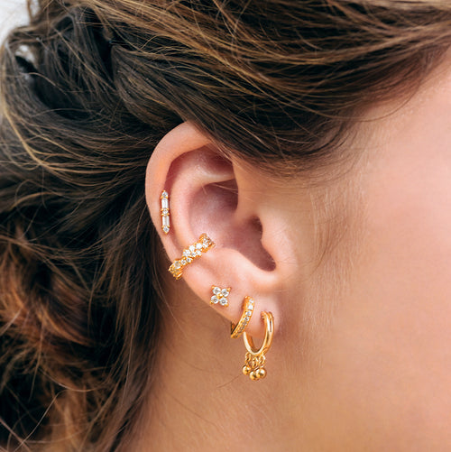 Modern Around Shaker Ball Hoop Earrings